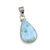 Natural Republic Larimar Değerli Taşı 925 Ayar Gümüş Kolye Ucu 1.25'' P6T47