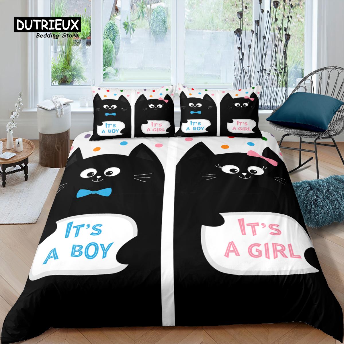 

Предметы домашнего обихода Роскошный 3D Комплект постельного белья с принтом пары кошек Пододеяльник Наволочка Детский комплект постельного белья Размер Queen и King EU/US/AU/UK EU single(135x200cm)