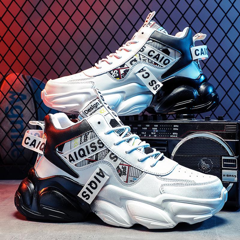 Putian Men's 2024 High-Top Basketball and Casual Running Sneakers with Thick Soles.