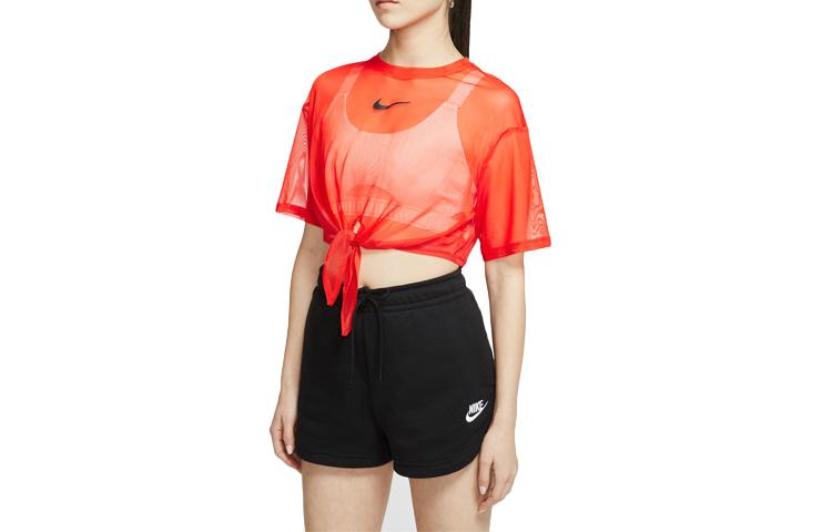 

Nike Crop Tops Women s Team Orange/Black Crew Neck Thin CJ2703-891 S