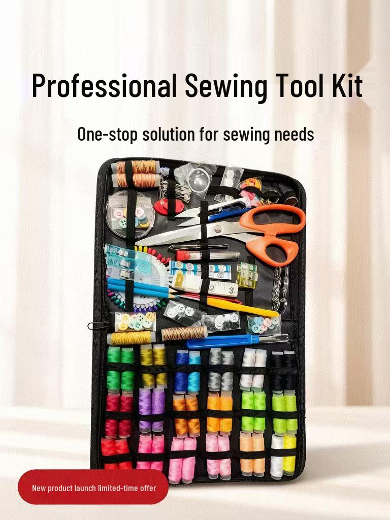 Portable 86-Piece Sewing Kit with Oxford Cloth Bag