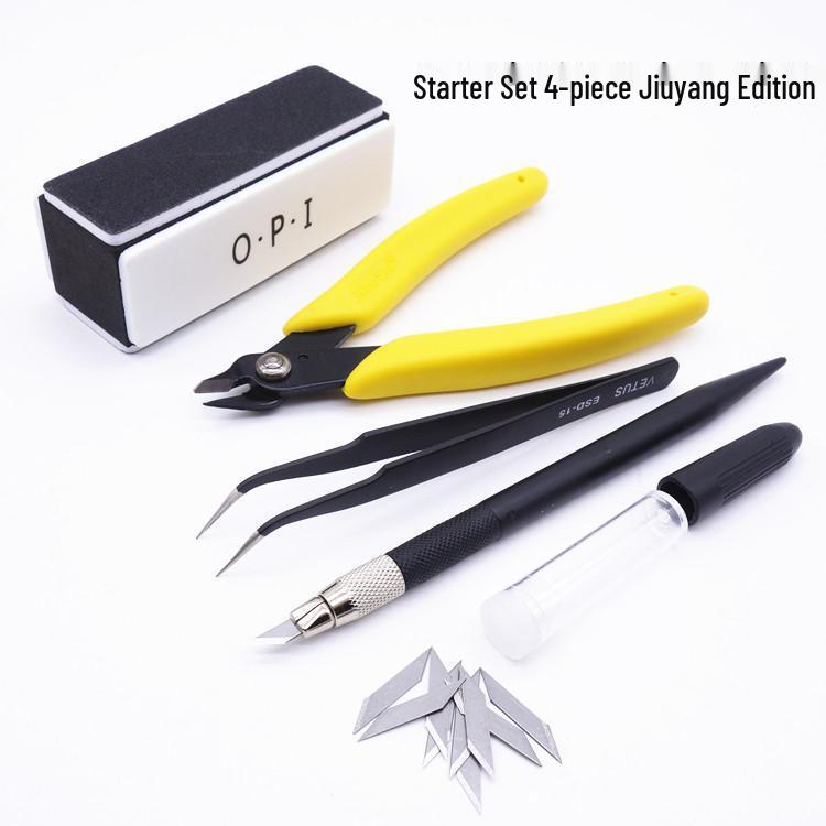 Gundam Modellmonteringsverktygssats: Avbitare, Hobbykniv, Pincetter, Elektrisk polermaskin