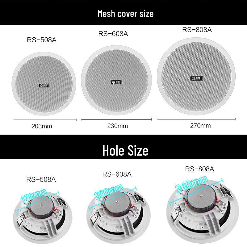 HuiDu RS-608H 30W Professional Coaxial Ceiling Speaker (CN version)