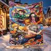 Demon Slayer Pattern Blanket for Home Decoration, Bed, Sofa, Car Travel, Camping, Suitable for All Seasons, Birthday Christmas Gift