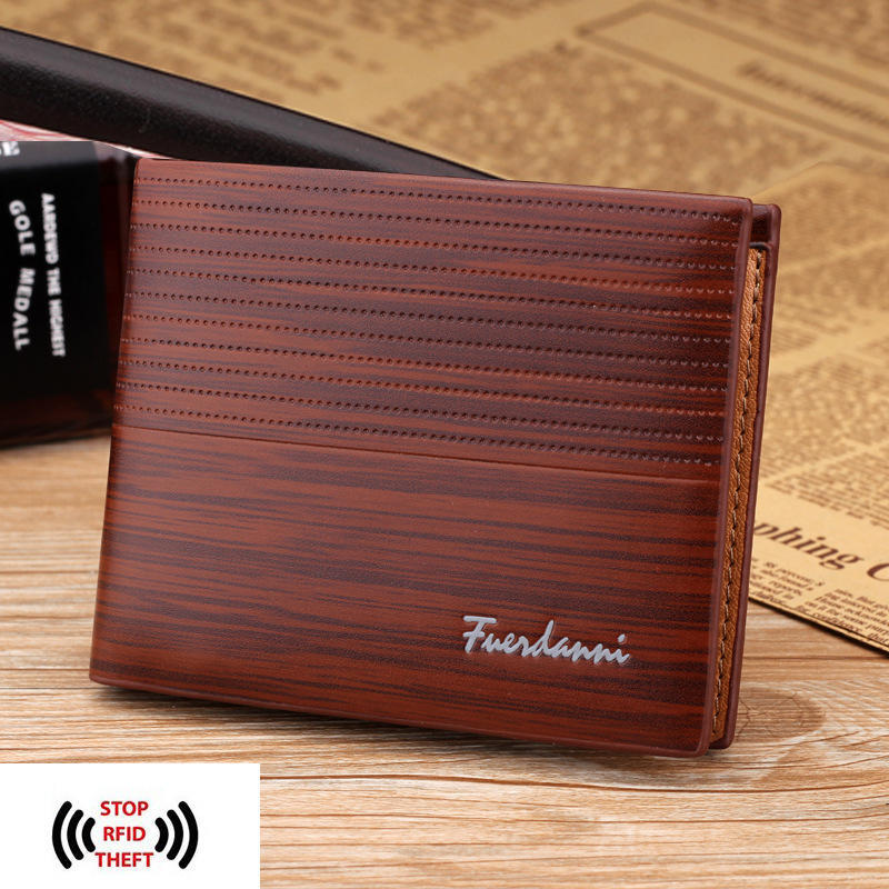 Fashion PU Leather Wallets Slim Business Male Pocket Credit Card Holder Purse Wallet