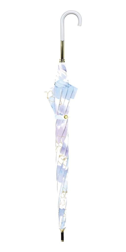 Parasol Long Suitable for Sun and Floral Orchid UV UPF Heat Light 55cm [Nakatani] Women's Umbrella, Hand-Opened, Rain, Blue, Protection, 50,