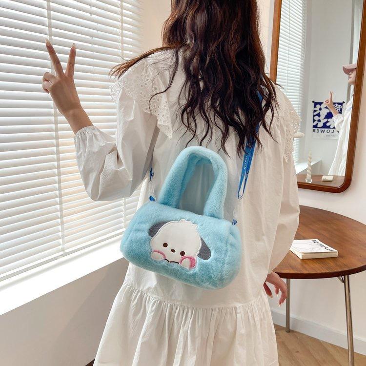 Cute Cartoon Cat Plush Crossbody Bag Girls Christmas Gift Doll Shoulder Handbag