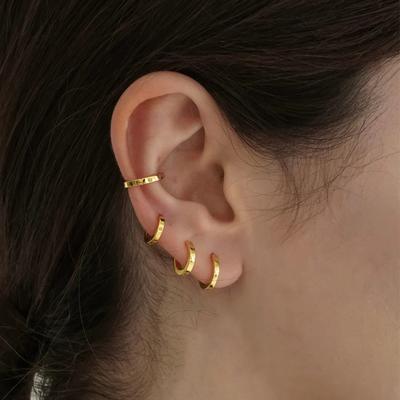Retro Gold Color Circle Copper Hoop Earring Set for Women Girls Simple Style Metal Stud Earrings Fashion Jewelry