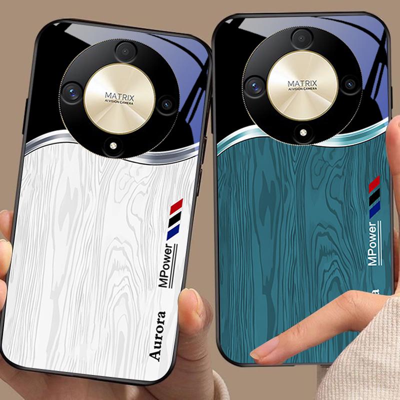 Advanced Wood Grain For Honor Magic 6 50 70 90 Lite X7b 200 Pro Nova 10 Nova 5T X6 P30 Pura 70 Ultra Tempered Glass Phone Case