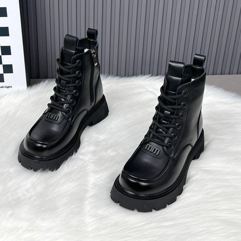 Thick-soled heightening and velvet warm Martin boots women's autumn and winter new popular British style versatile short boots
