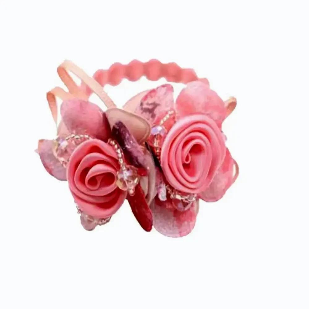 

Женские кружевные резинки для волос Ретро французская резинка для волос в виде большого кишечника Резинка для хвостика Цветок для волос на голову матери Резинка для волос