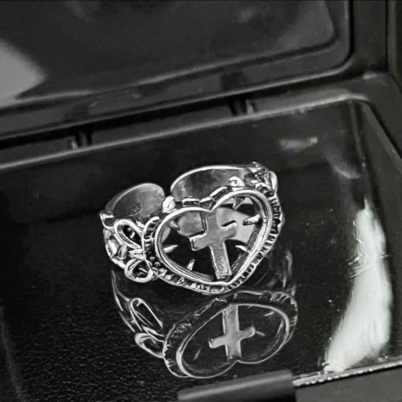 Modern Love Crosses Statement Ring Trendy Minimalist Finger Rings Jewelry For Casual Or Formal Occasions Gift