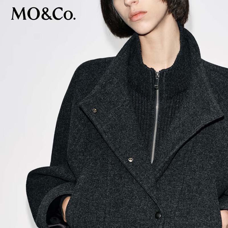 MO&Co. Women's Knit Patchwork Wool Coat