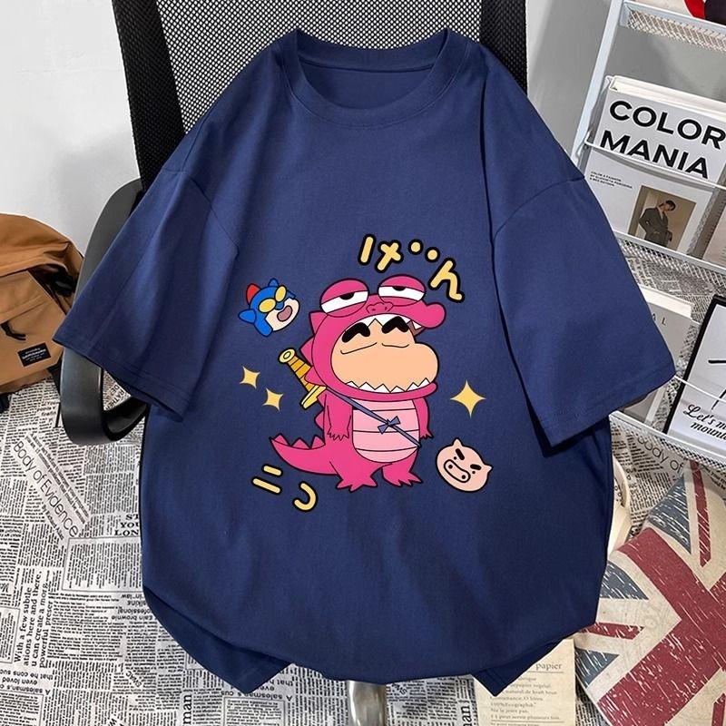 

Crayon Shin Chan Dinosaur Cosplay Print Casual T Shirt Cute Anime Short Sleeve Tee S