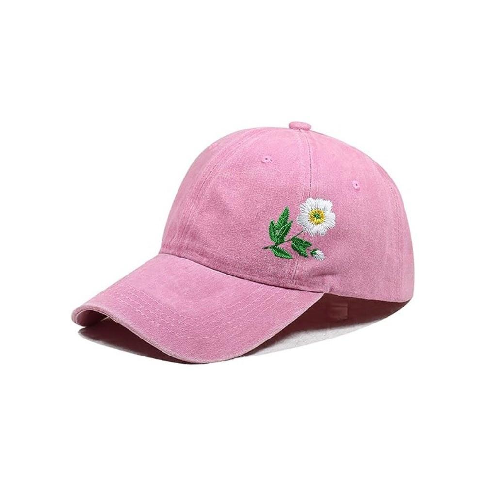 Retro Flowers Embroidery Baseball Cap Washed Cotton Adjustable Baseball Hats Sunscreen Hats For Man Women