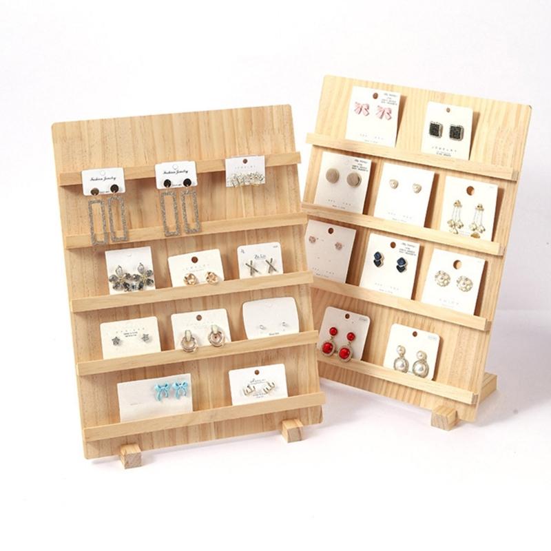 Wood Jewelry Earring Display Stand Storage Rack Display Holder Suitable for Home Office and Retail Store Presentation