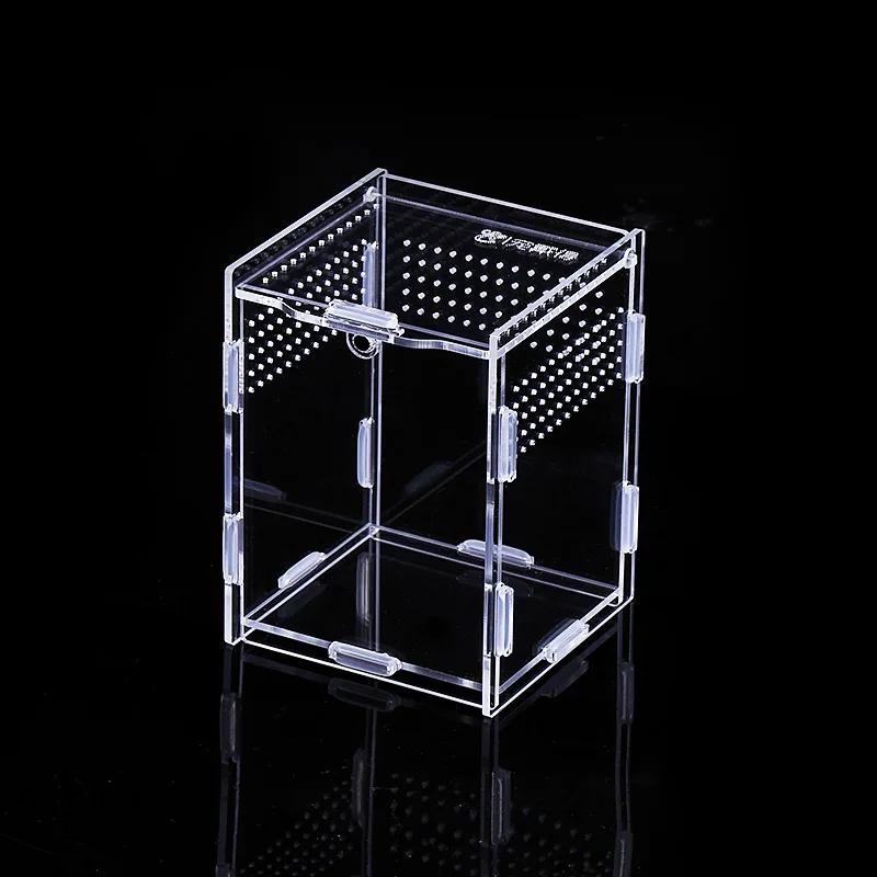 Acrylic Feeding Box Pet Climbing Feeding Box Arboreal Boxes 360 High Transparent Pet Climbing Supplies Spider, Lizard, Mantis