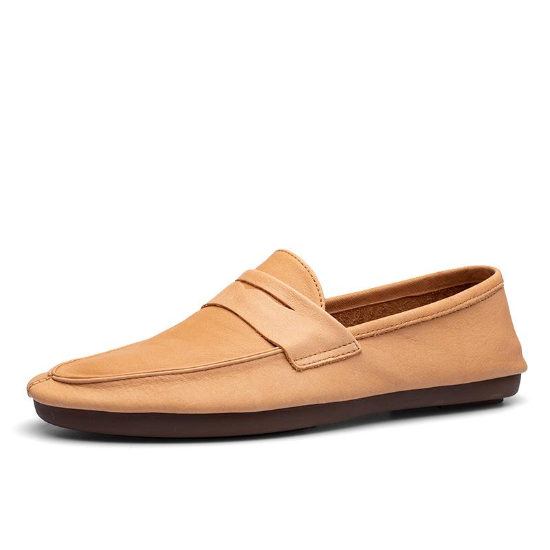 2025 direct supply new Doudou shoes men's fashion breathable casual leather shoes trendy and lightweight one-pedal lazy shoes