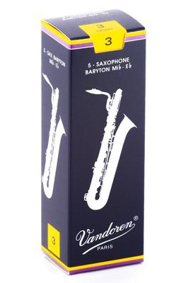 Vandoren Baritone Saxophone Reed Traditional 3 Hardness (5 Pieces)