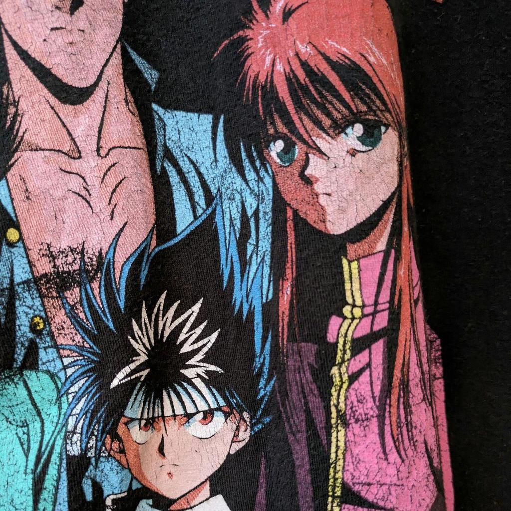 [USED] Excellent Fit! 90s Vintage Yu Yu Hakusho Anime T-shirt by Yoshihiro Togashi, Black, Size 2XL