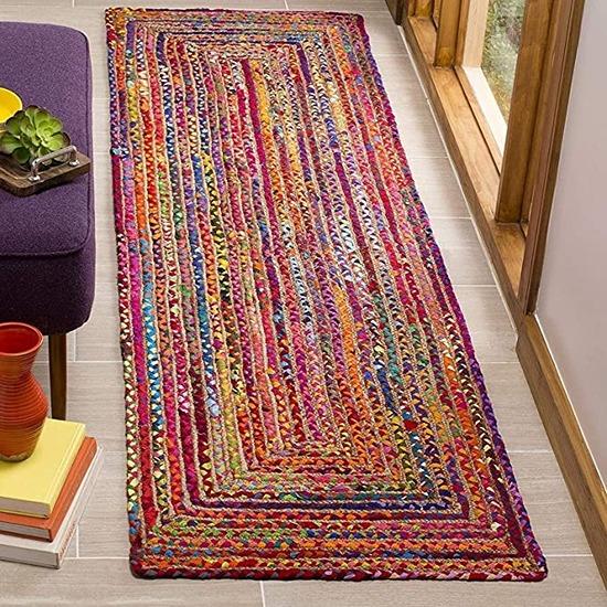 Tapis de coureur en jute pur naturel et coton fait à la main/tapis de sol décoration de maison