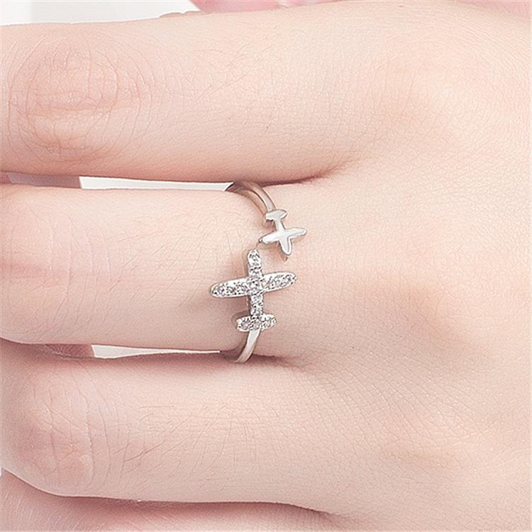 Atmospheric Personality Students Simple Creative Cold Air Aircraft Ring