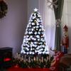Artificial Christmas Tree with Lights, 120cm Tall, Fiber Optic LEDs + 20 Bulbs + Stand, 130 Branches, Star Topper, Shining Green
