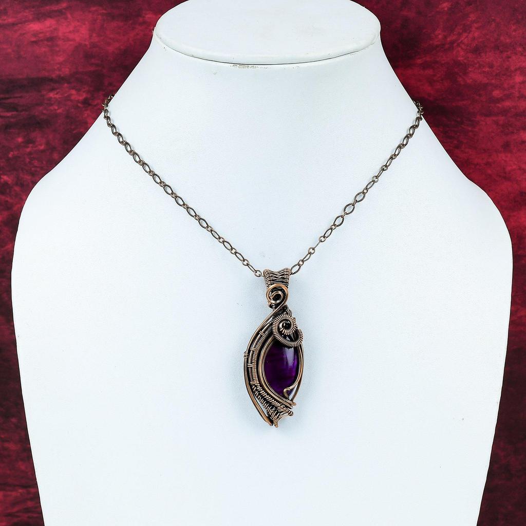 Purple Fire Labradorite Pendant Copper Wire Wrapped Pendant Handmade Labradorite Jewelry Gemstone Pendant Copper Wire Jewelry Gifts For Her