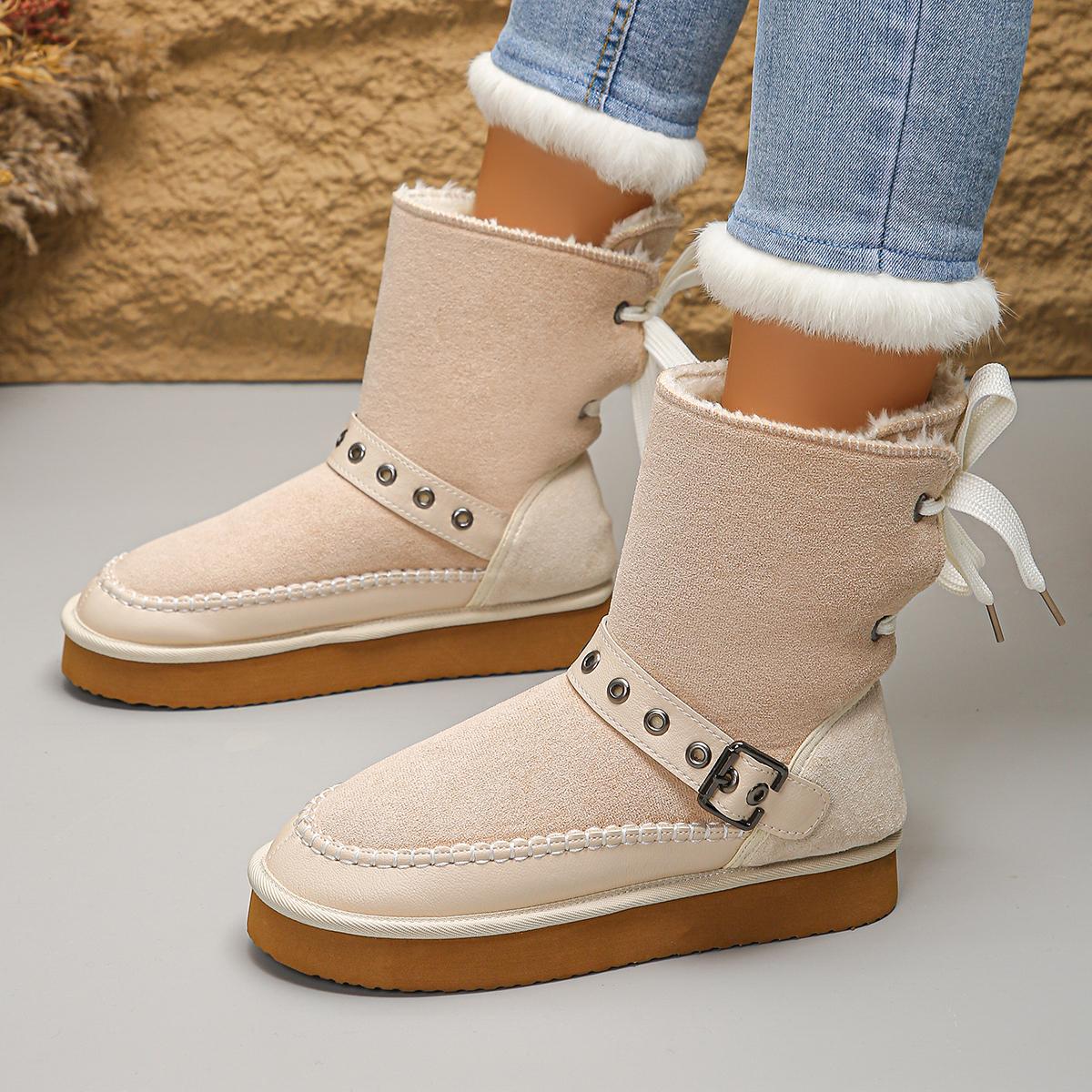 

Fashion Women Boots 2024 Winter New Flat Mid Top Ankle Boots Women Slip on Vintage Western Cowboy Fashion Cowgirl Shoes Botas De Mujer 36 бежевый