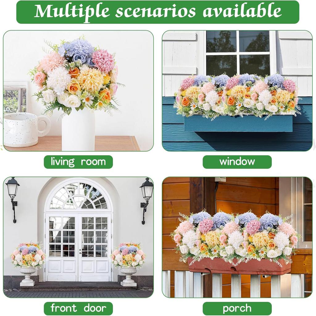 1PC Artificial Flowers Wedding Bride Bouquet Valentine's Day Garden Festival Vases Home Room Decor Fake Silk Roses Hydrangea Diy