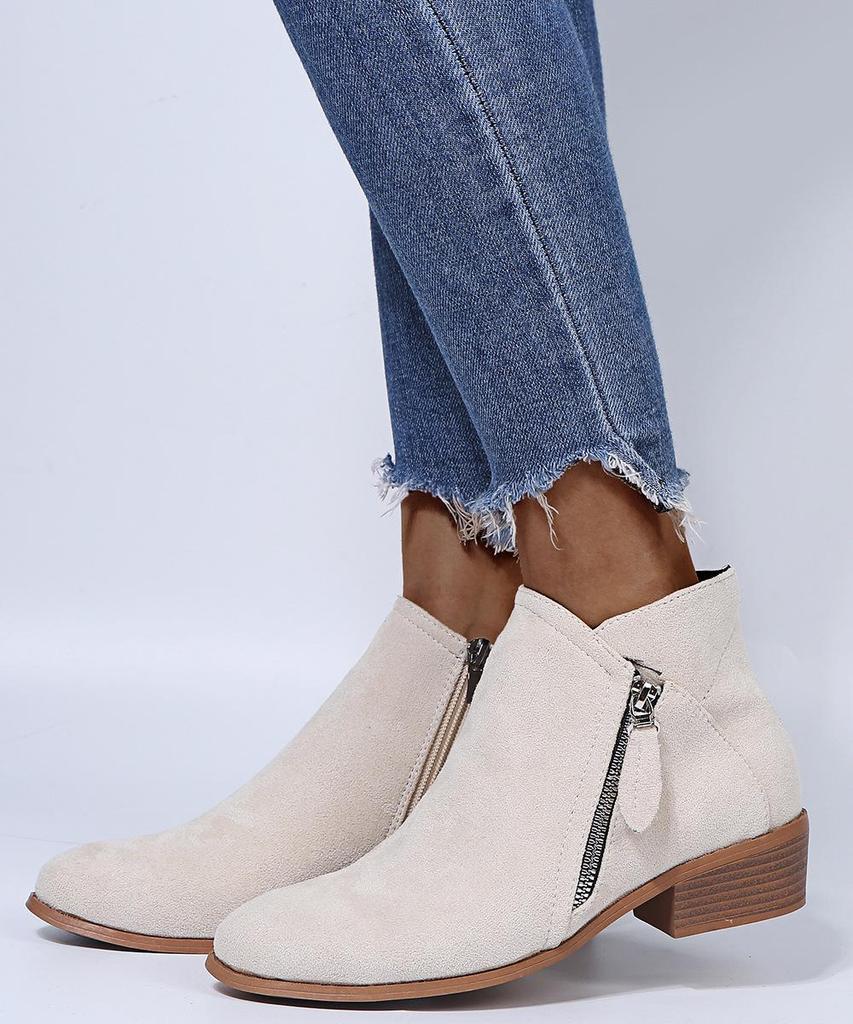 Plus Size Suede Women's Ankle Boots - Autumn/Winter 2021, European & American Style