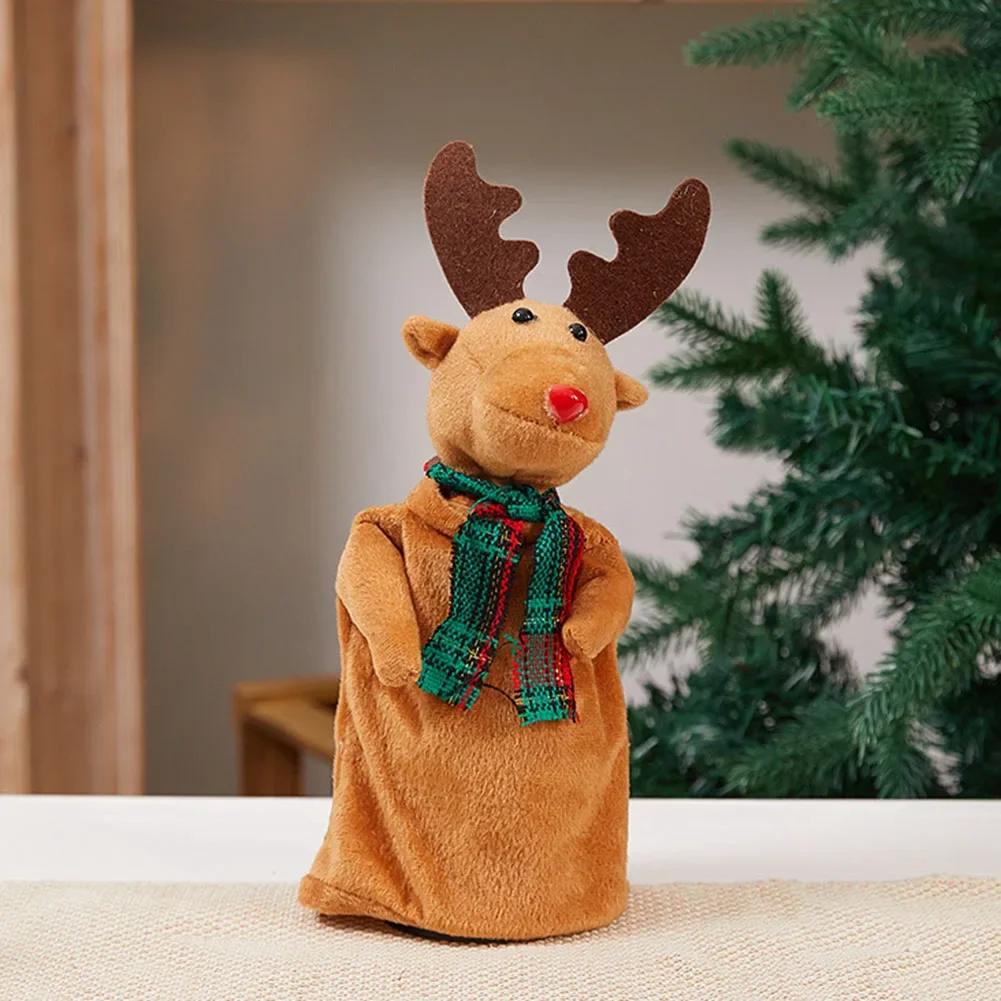 Rotating Christmas Rotating Deer Electric Christmas Doll Dances And Sings Decorative Ornaments Figurines Miniatures Crafts