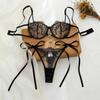 Hollowed-out Thong Bra Suit Lace-up Underwear Sets Versatile Lace Lingerie Set  Valentine's Day