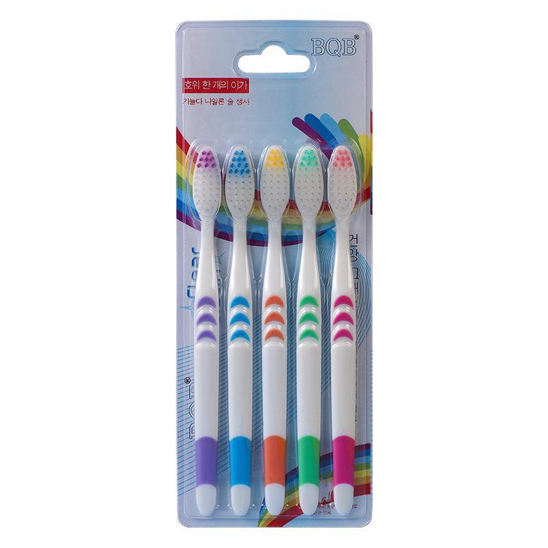 Little Moon Bamboo Charcoal Toothbrush Set - 5 White Brushes, 10 Pack, Soft Bristles, Adult Size
