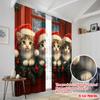 2pcs,2D Plane Printing Print Curtains Four Kittens Christmas Door Versatile Polyester Fabric (without Rod) Outdoor Decorations