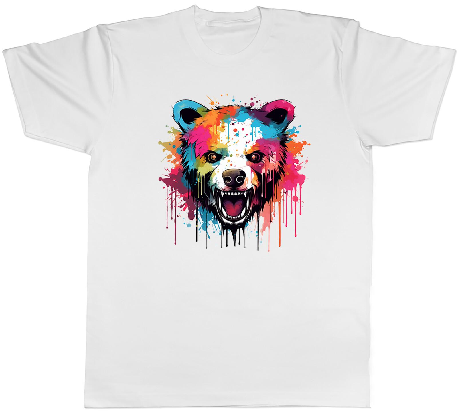 Grizzly Bear Mens T-Shirt Brown Bear Face Head Tee Gift S
