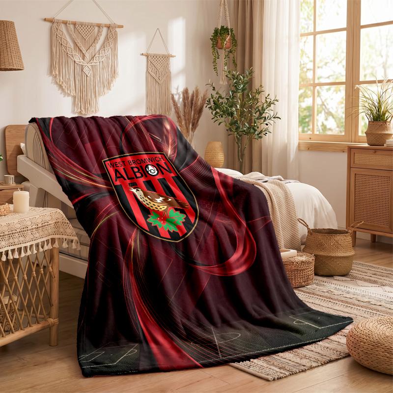 West Bromwich Albion Football Print Flannel Blanket Soft Warm Sofa Bed Throw Blanket For Home Office Bedroom