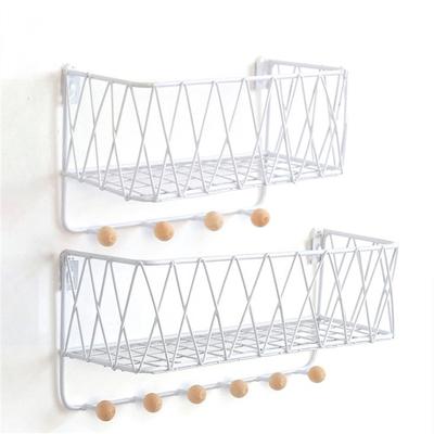 1Pcs Iron Wall Shelf Wall Mounted Storage Rack For Kitchen Bedroom Home Decor Bathroom Shelf Shampoo Storage Holder Wall Decor