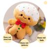 Kawaii Christmas Gingerbread Man Plush Toy Soft Gingerbread Man Stuffed Plushie with Strawberry Christmas Gift for Kids Adults