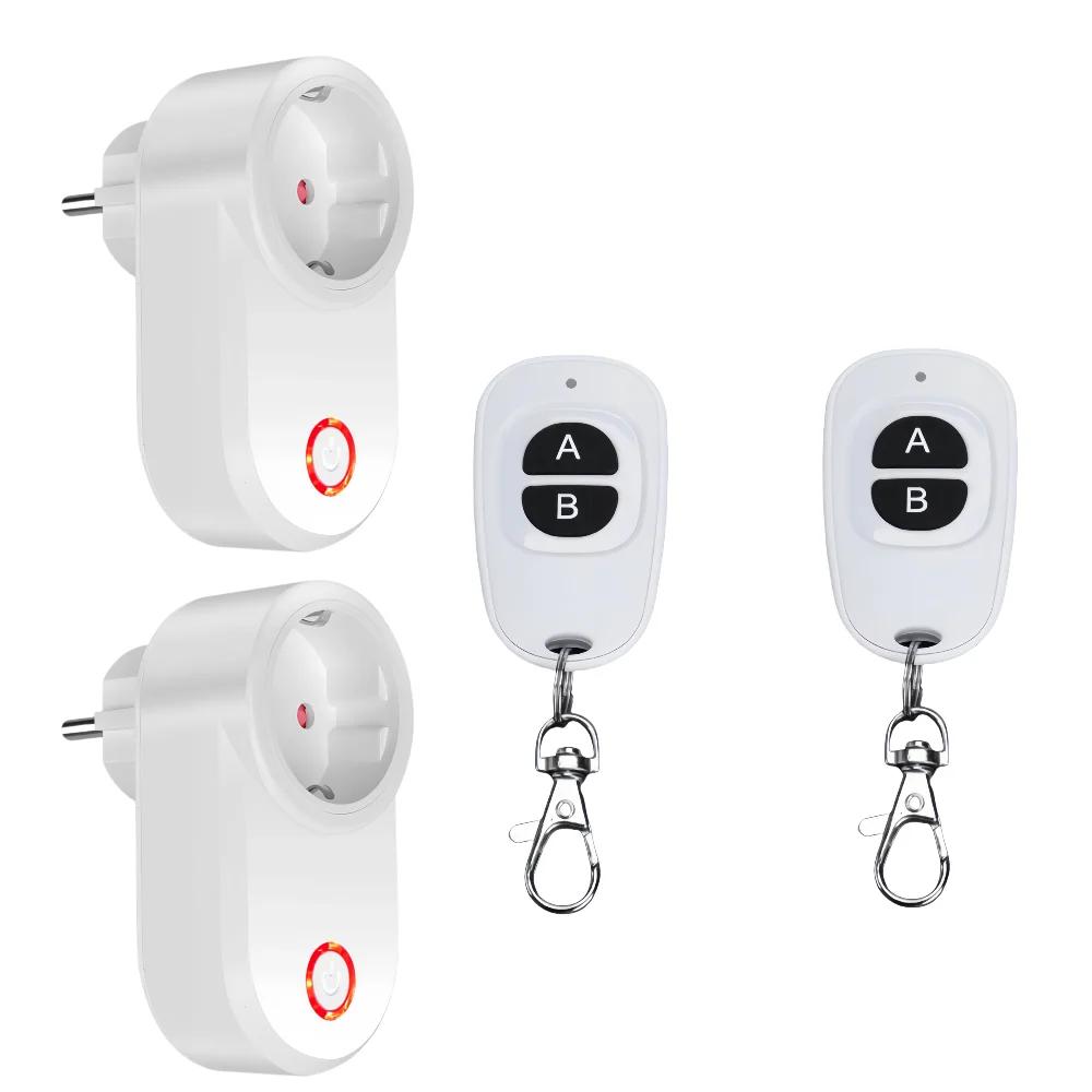 433Mhz Wireless Smart Outlet Remote Control Socket EU FR Waterproof Remote 15A 110V 220V RF Plug for Home Appliances Lamp ON OFF