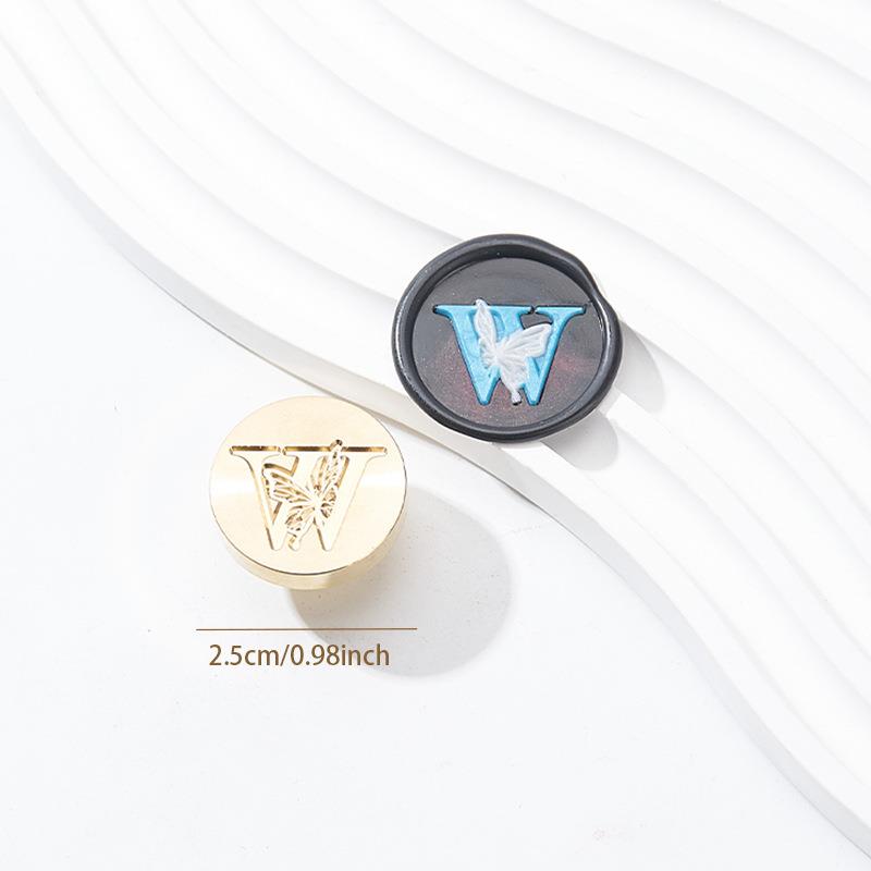 Butterfly Letter Seal(A~Z)Seal Stamp Brass Head With Wooden Handle Make Wax Seals For Wedding Invitations/Envelopes/Gift Wrap