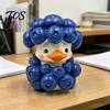 Exquisite Tier-Desktop-Dekoration Blaubeeren-Ente Harz-Ornament, Niedliche Cartoon-Figur, Miniatur-Kreative Kleine Statuen für Regal-Display