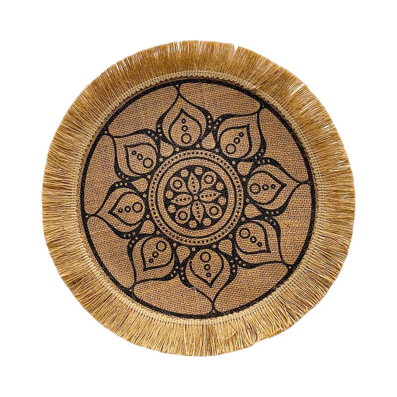Nordic Style Woven Cotton Linen Coasters Placemats - Decorative Jute Heat Insulation Pads for Dining Tables