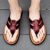 New Leather Flip-flops for Men Cool Beach Summer Shoes Hotel Slippers Man Lightweight Walking Flats Luxury Brand Men's Shoes