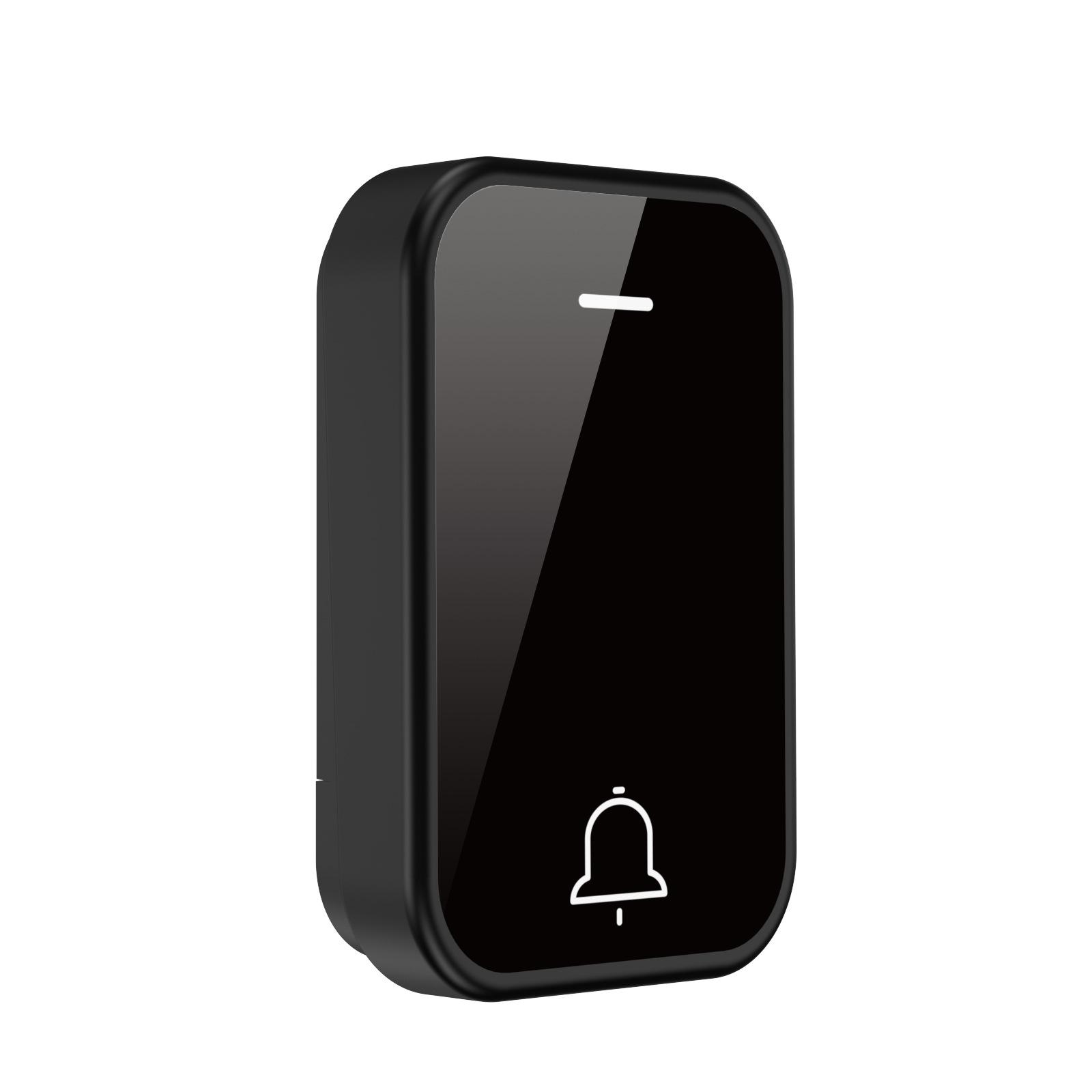 Wireless Battery-Free Waterproof Long-Distance Ding Dong Doorbell with Self-Powered 433 MHz Technology Pure black transmitter