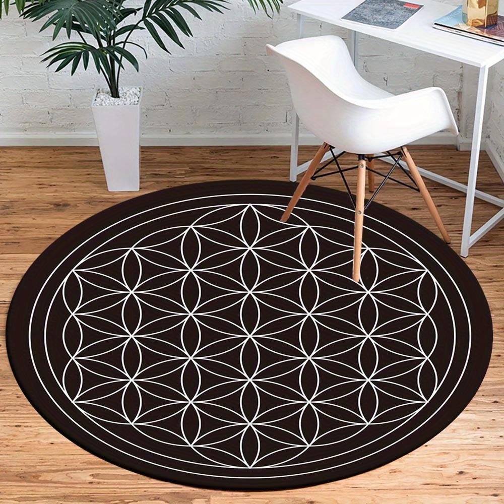 

1pc Retro 1412996411 Pattern Round Floor Mat, Non-slip for Living Room Bedroom Chair Carpets Home Decor Gifts, Home Decor Room Decor Outdoor 80cm by 80cm