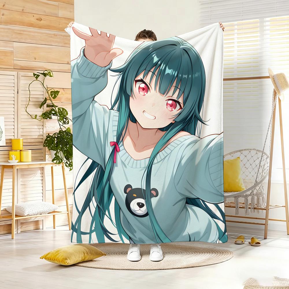 Animation GGreenHairS GirlS Throw Soft Warm Throw Blanket for Bedroom Living Room Bed Travel Camping Picnic Gift