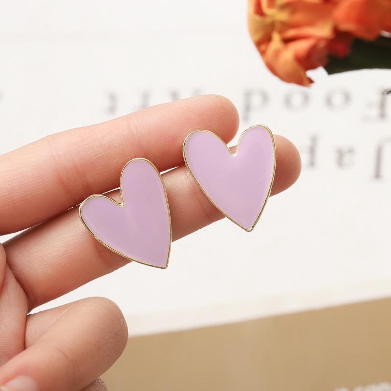Korean version Korean purple love drip earrings s925 silver needle earrings