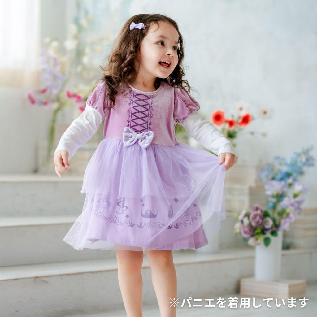 MANAMANA Princess Long Sleeve Princess Dress from Includes Size 110cm Dress, Kids' Dress, Tangled, Headband, 2-Piece Set, Fall/Winter