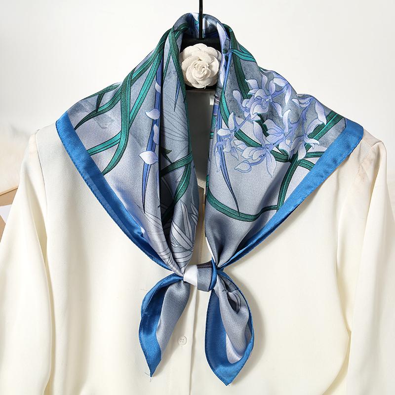 New Satin Shawl Design Wild leopard Print Silk Square Women neck scarves Wrap Headkerchief Beach Hair Band women's bandana